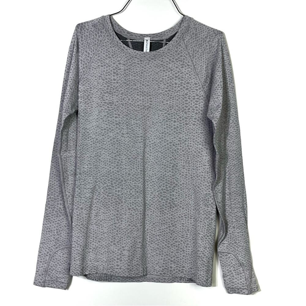 Athleta Momentum Printed Gray Long Sleeve Top Size Medium NWT